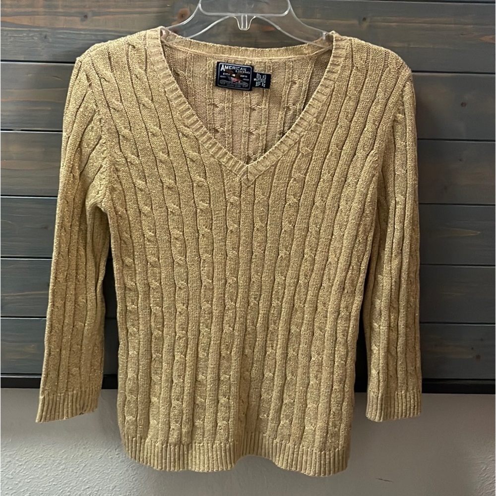 American Living Gold V-Neck Sweater
